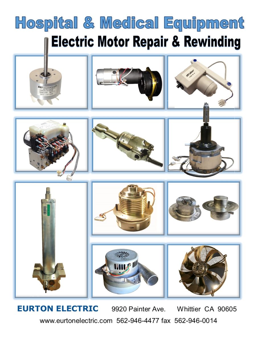 Hospital Equip. Motor Rebuilding 2019 Price Guide